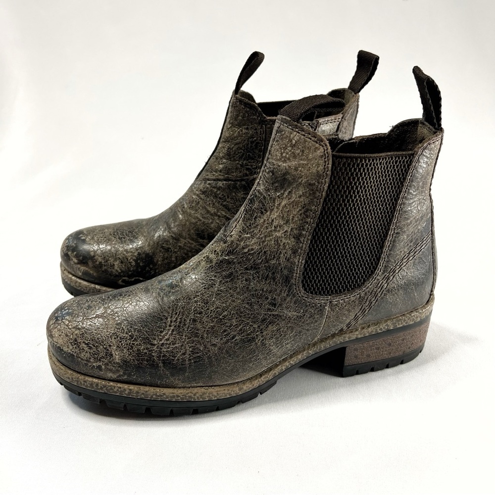 Diba True Say So Distressed Crackle Rustic Genuine Leather Chelsea Boots 8.5